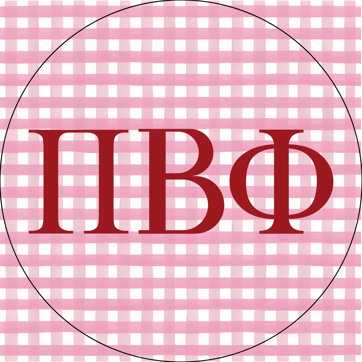 UA Gingham Sorority Letters Sticker- 2 Pack