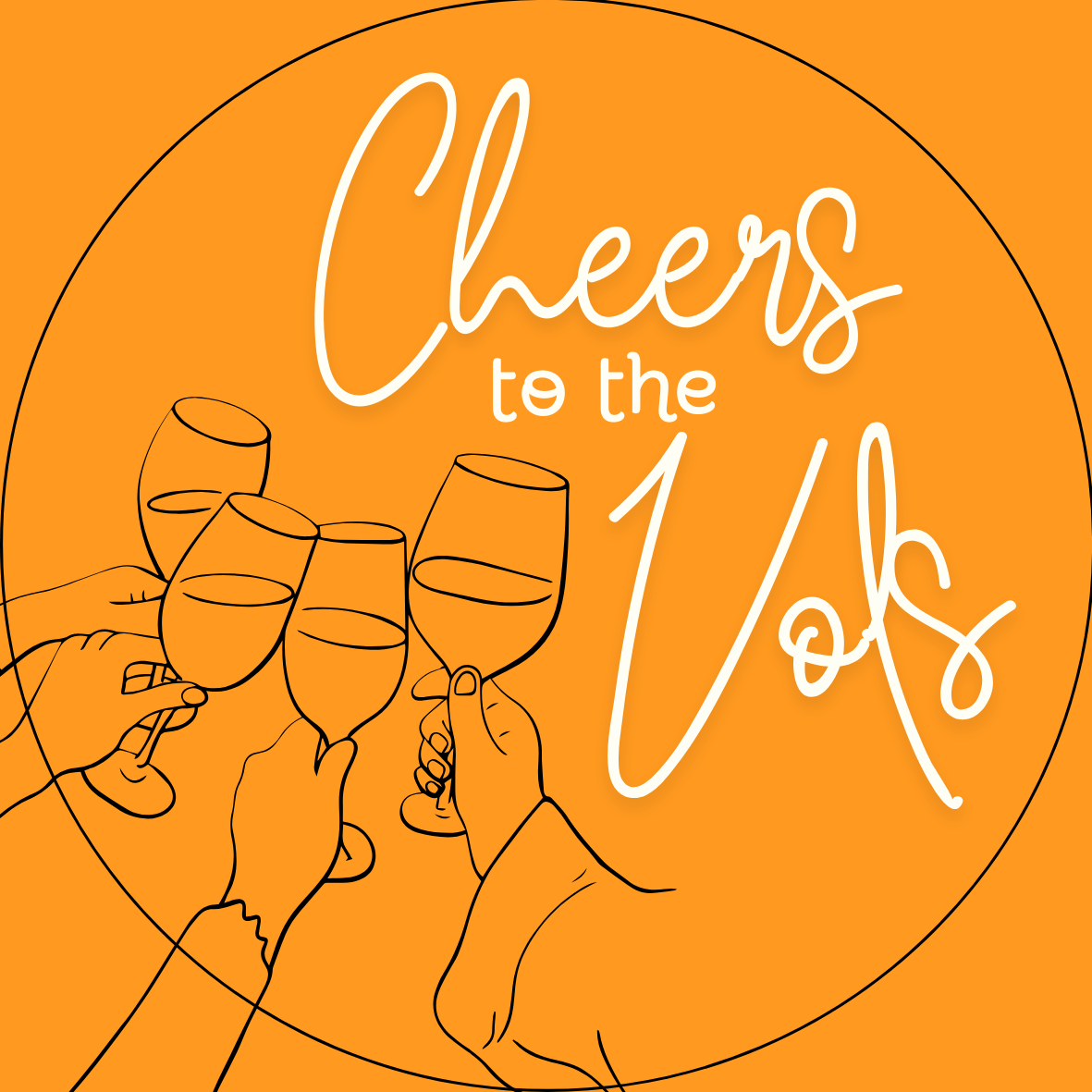 "Cheers to the Vols" Sticker- 2 Pack