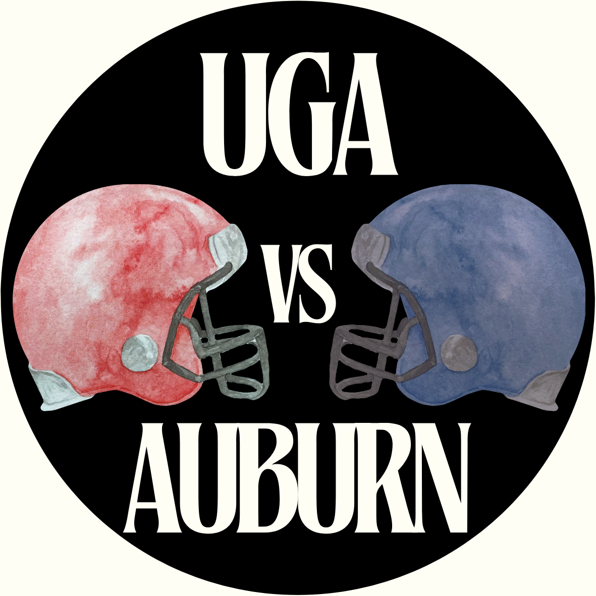 UGA vs. Auburn Helmet Rivalry Sticker- 2 Pack