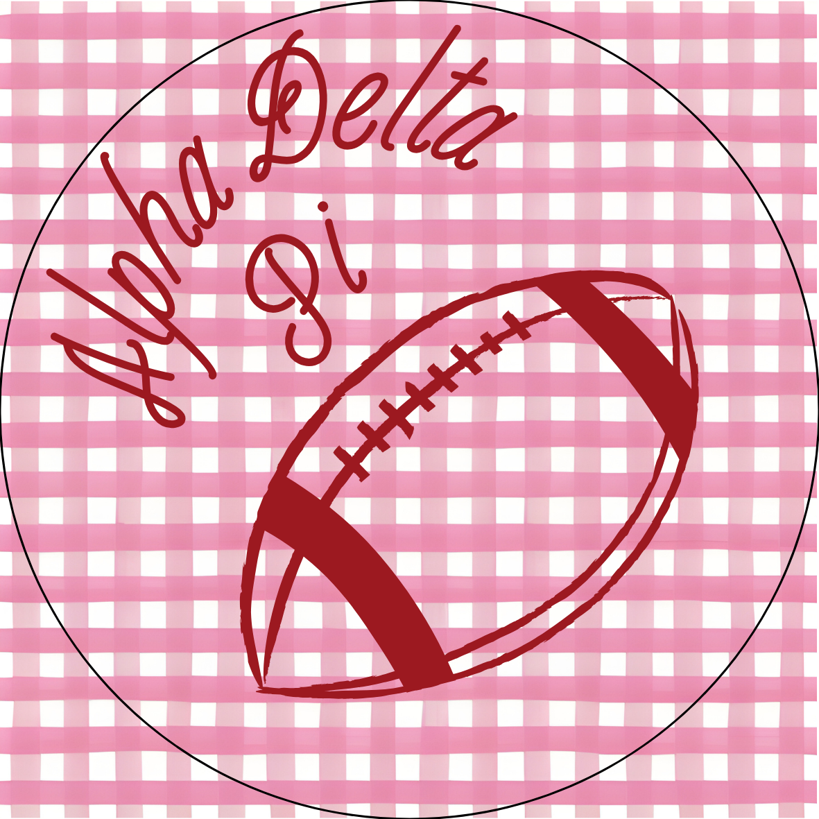 UA Sorority Gingham Sticker- 2 Pack