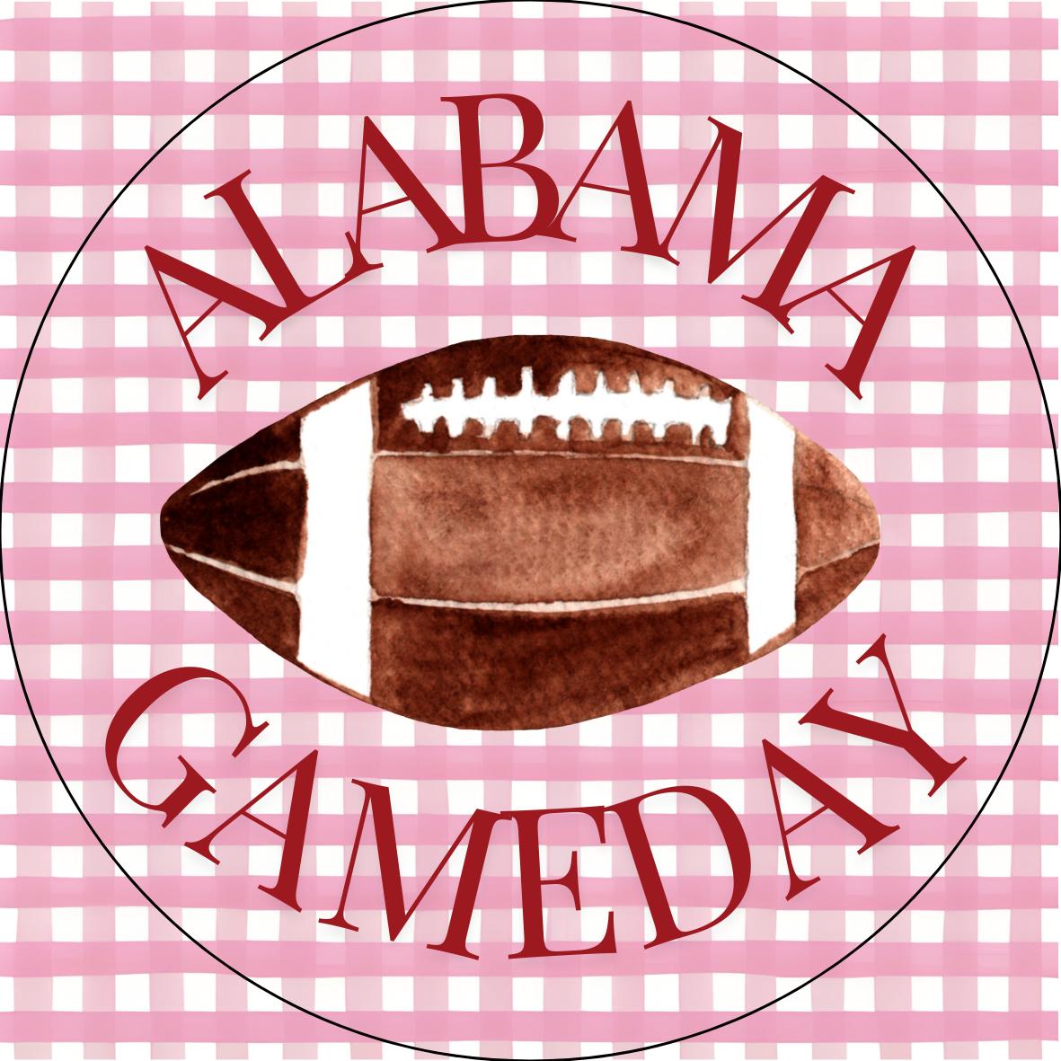 UA Gingham Gameday Button