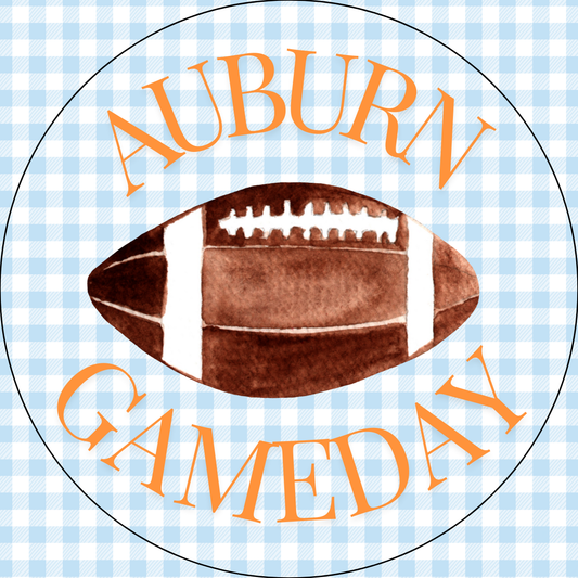 AU Gingham Gameday Button