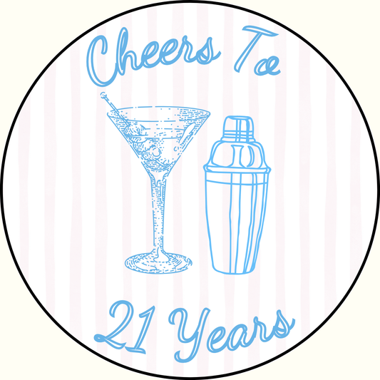 Cheers To 21 Years Button