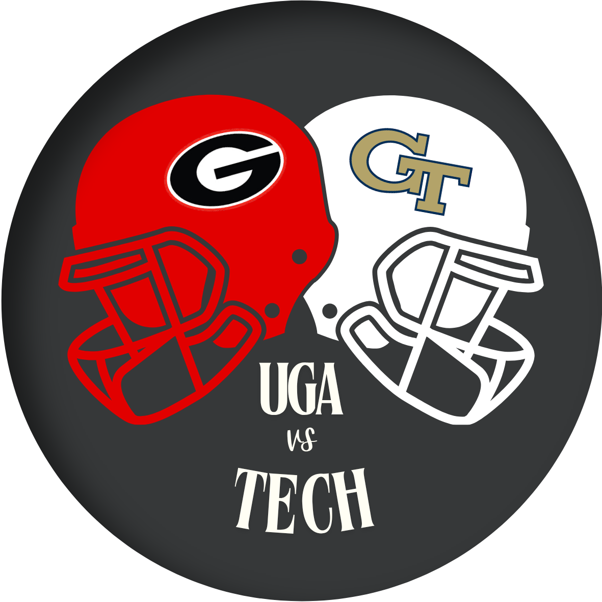 UGA vs Tech Helmet Rivalry Sticker- 2 pack