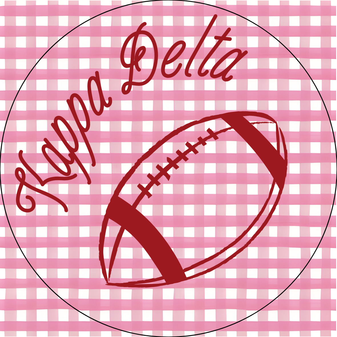 UA Sorority Gingham Sticker- 2 Pack