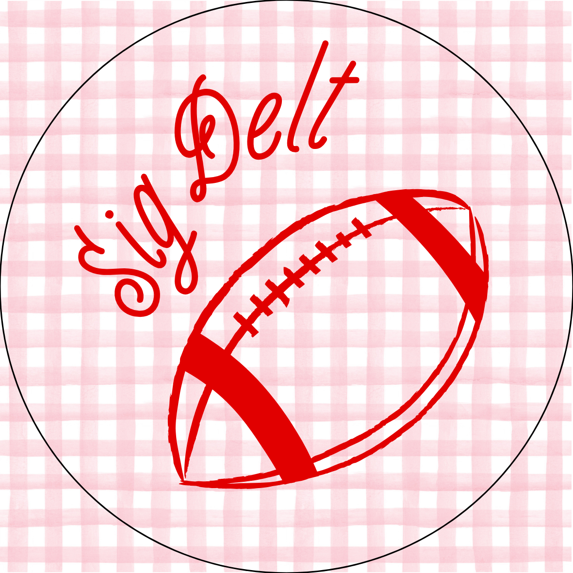 UGA Sorority Gingham Button