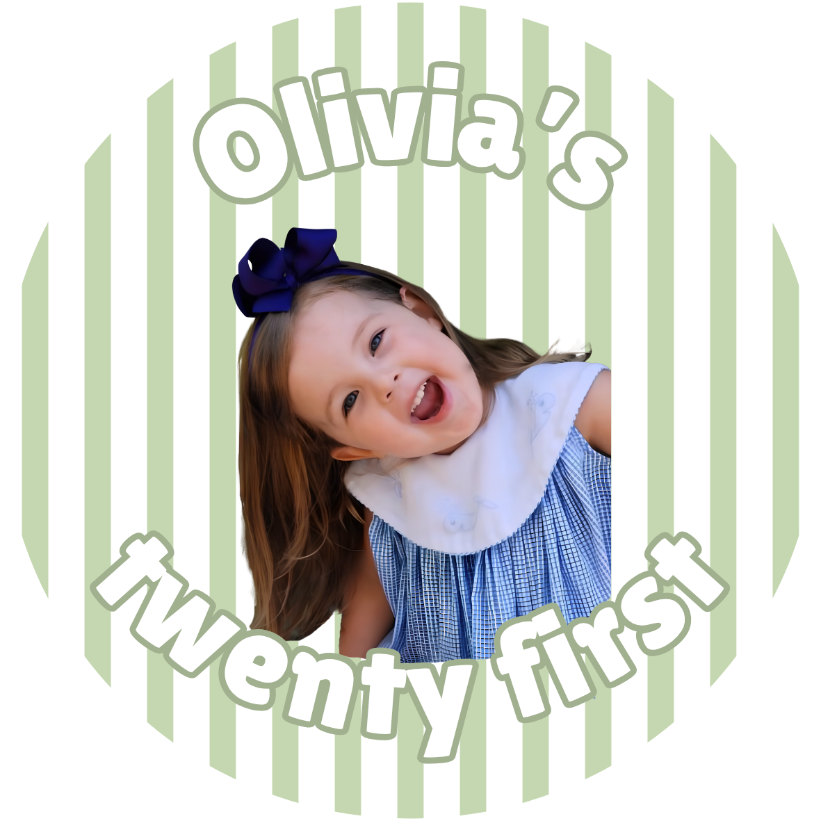 Striped Birthday Sticker Customs