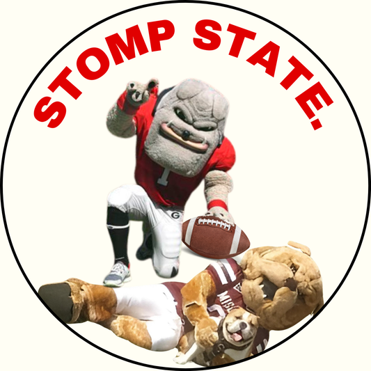 UGA vs. State "Stomp State" Sticker- 2 Pack