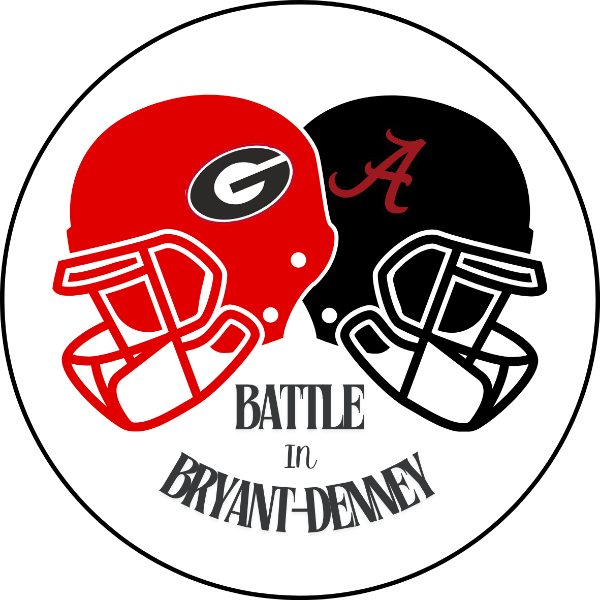 UGA vs. Bama Logo Helmet Rivalry Button
