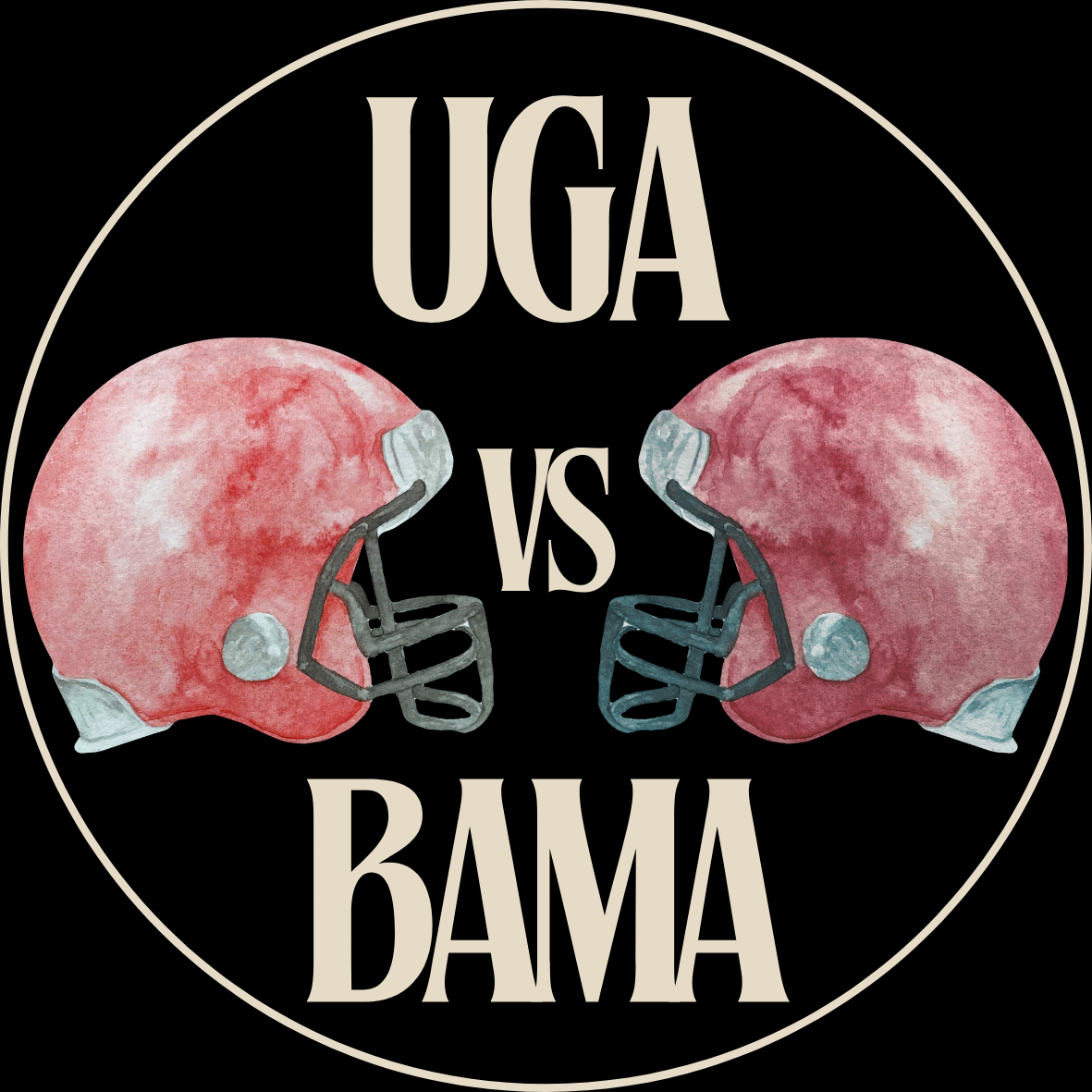 UGA vs. Bama Helmet Rivalry Sticker- 2 Pack